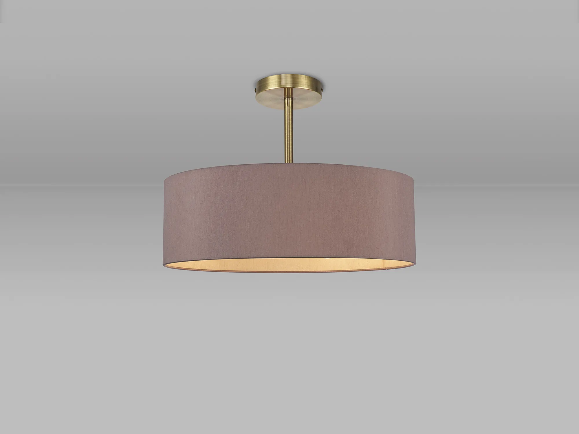 Baymont 45cm Semi Flush 5 Light Antique Brass, Taupe/Halo Gold DK0742  Deco Baymont AB TA